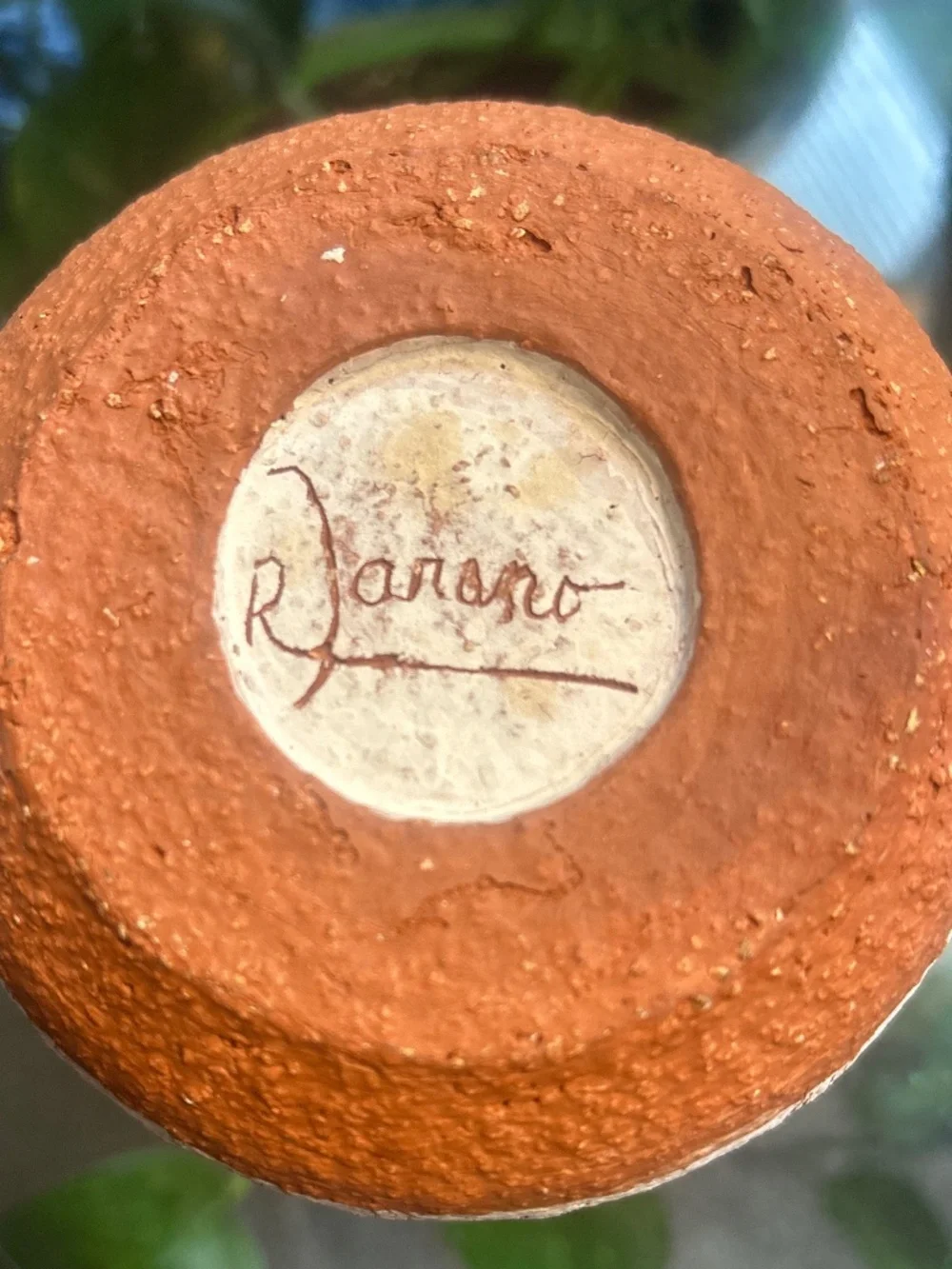 Signed Studio Art Pottery Vase | Hand-Thrown Stoneware | Cattail Design | 5”